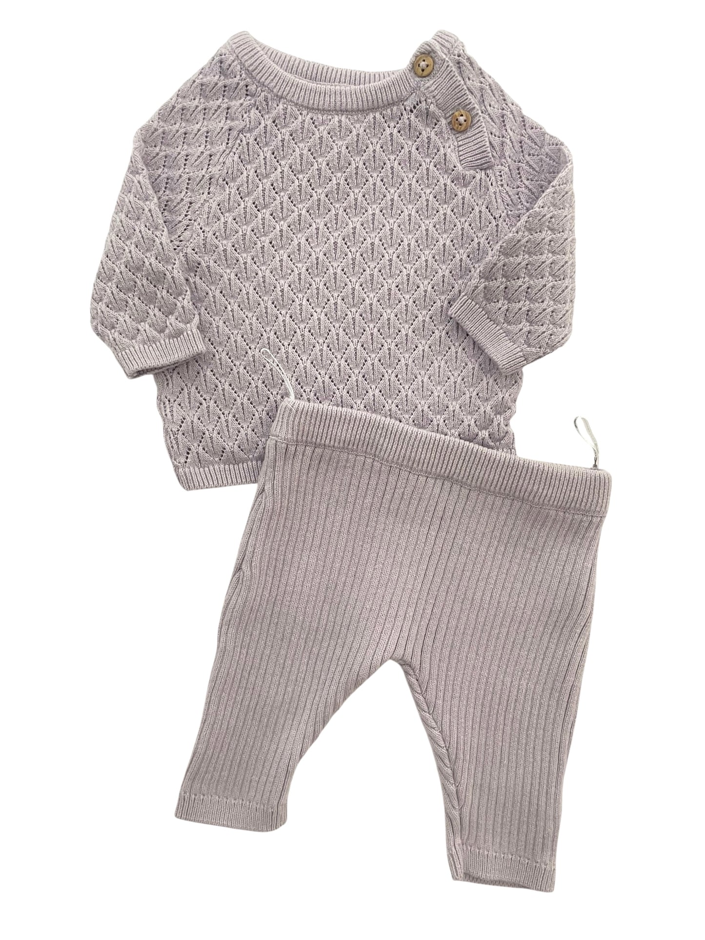 Ensemble pull et pantalon en mailles, lilas, C&A
