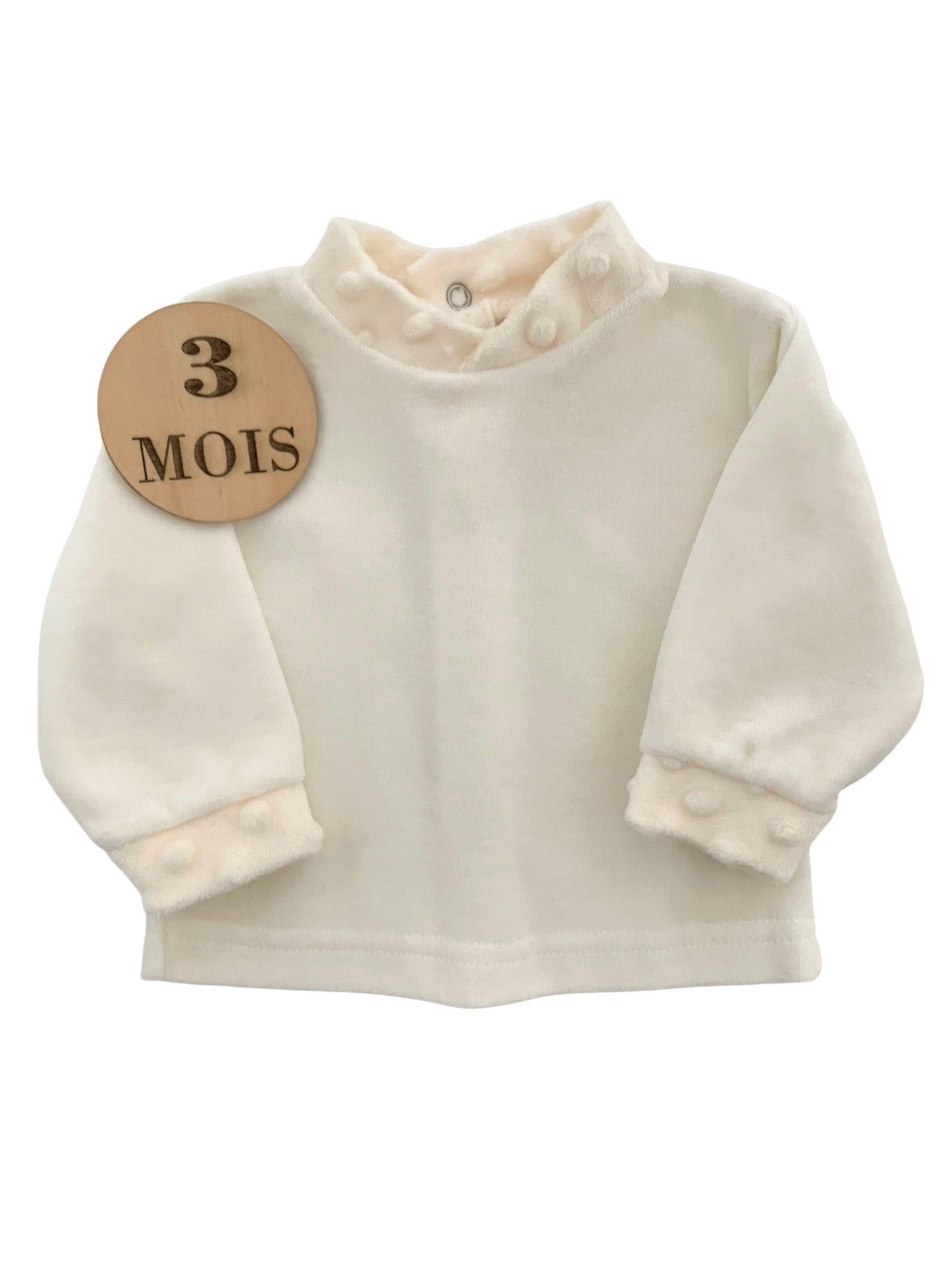 Pull en velours crème