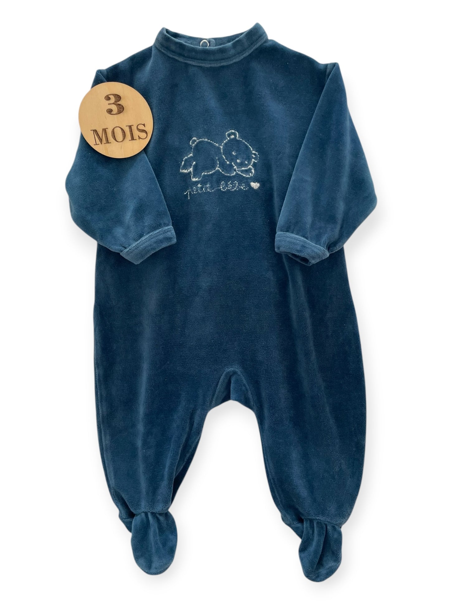 Pyjama velours, bleu, TEX