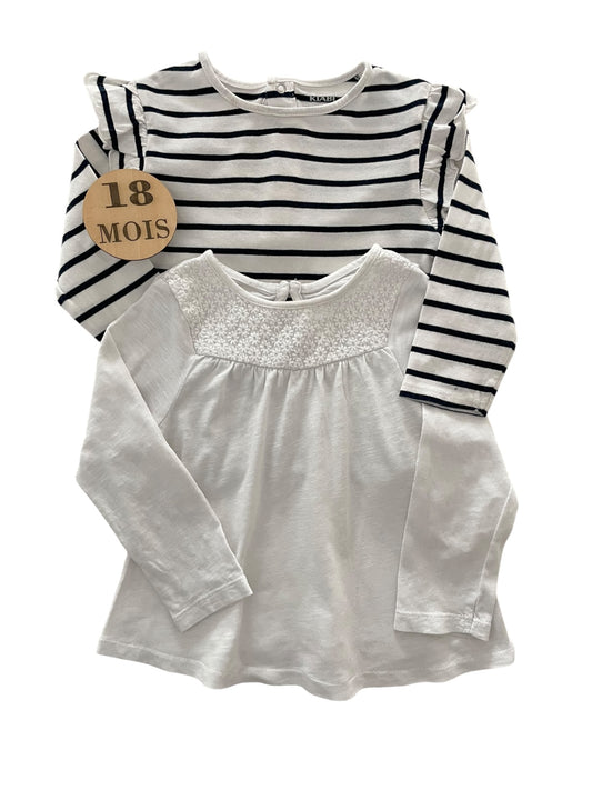 Tee-shirt rayée Kiabi, blouse blanche Obaibi