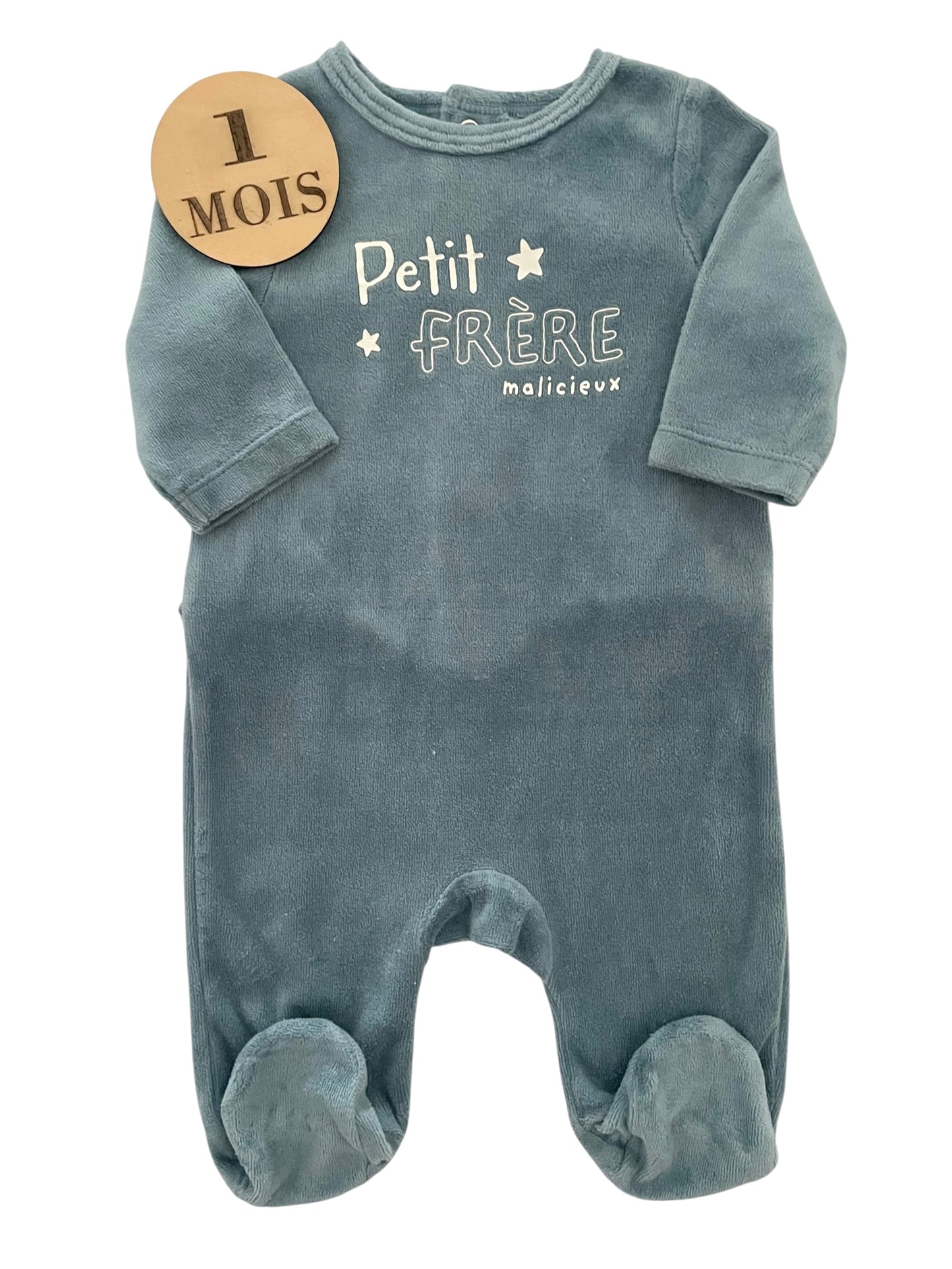 Pyjama velours, bleu, petit frère, Gémo