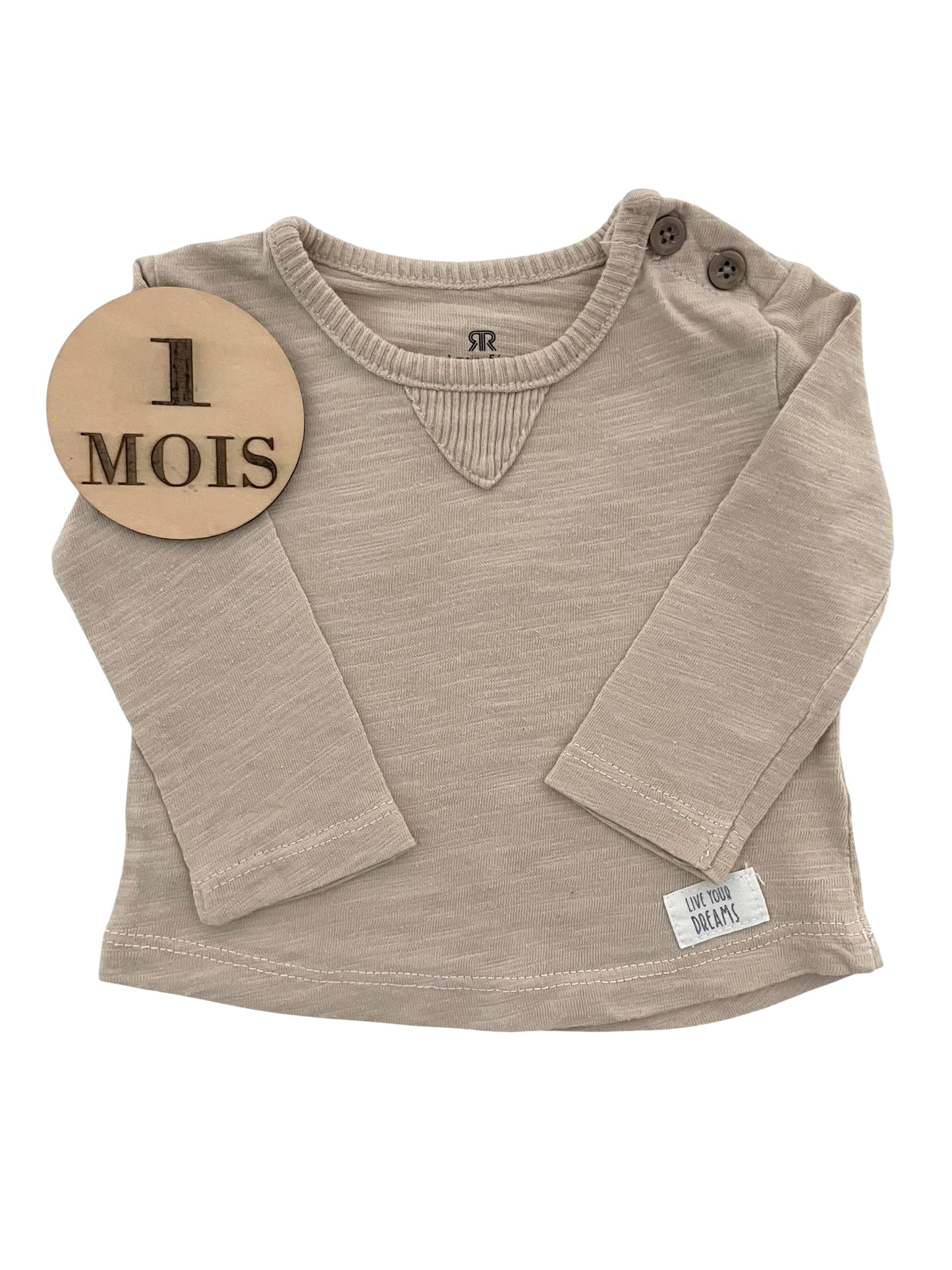 Tee-shirt gris/beige, La redoute