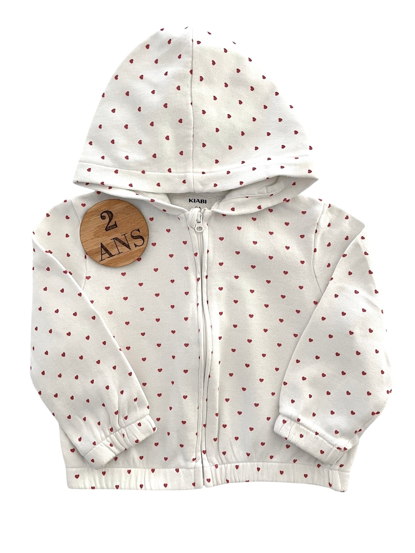 Gilet à capuche, cœurs, Kiabi