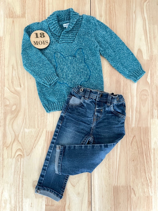 Ensemble pull Vertbaudet et jean Gémo