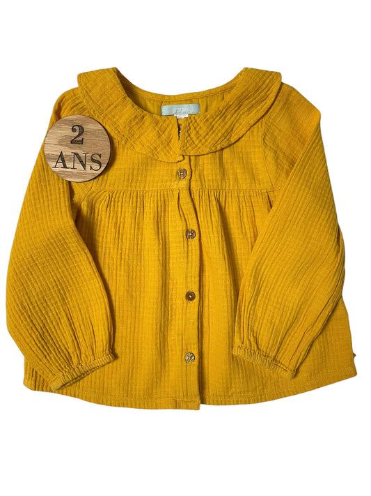 Chemisier gaze de coton, moutarde, Obaïbi