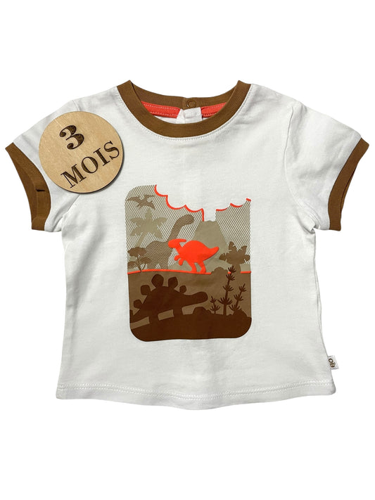 Tee-shirt, marron et blanc, Obaïbi