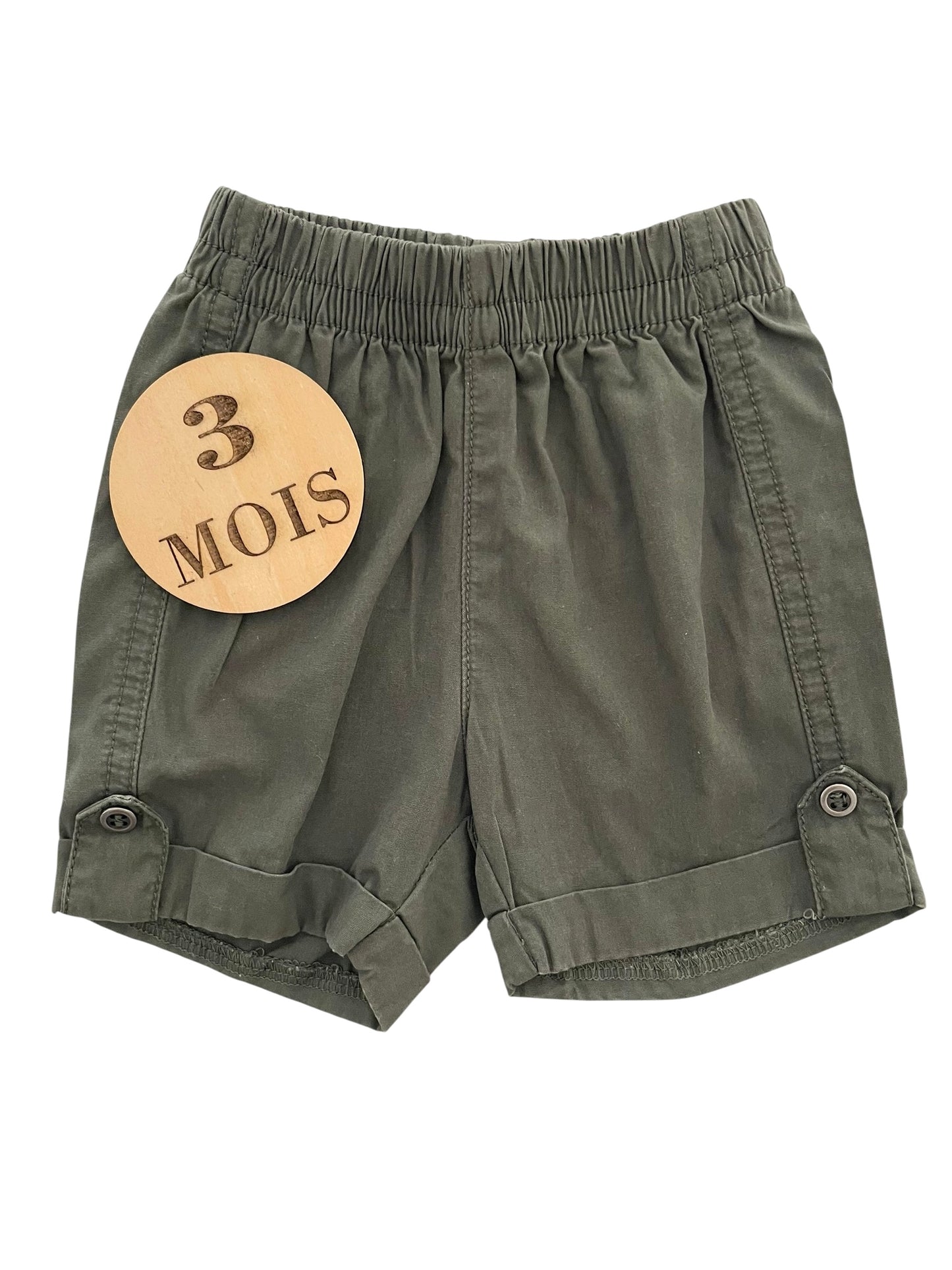 Short en toile, kaki