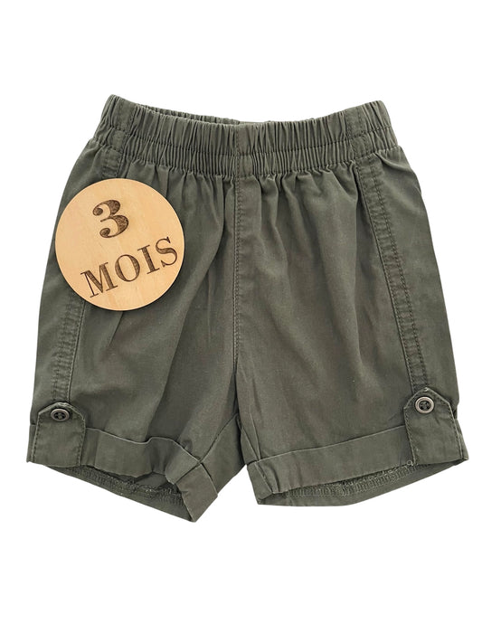 Short en toile, kaki