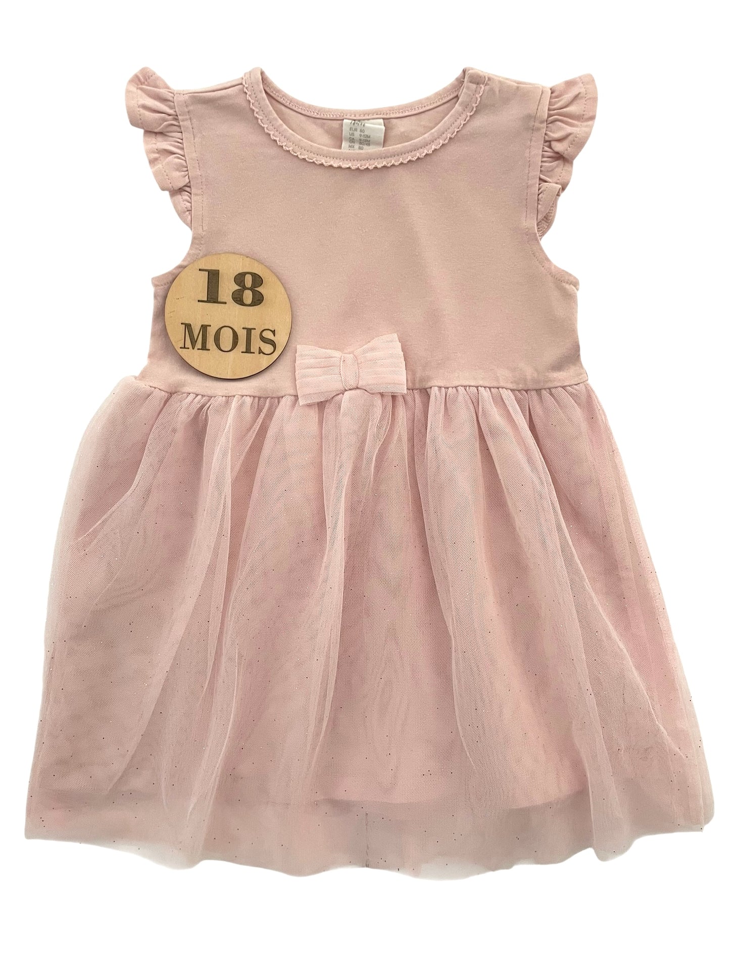 Robe rose poudrée, jupe en tulles, H&M