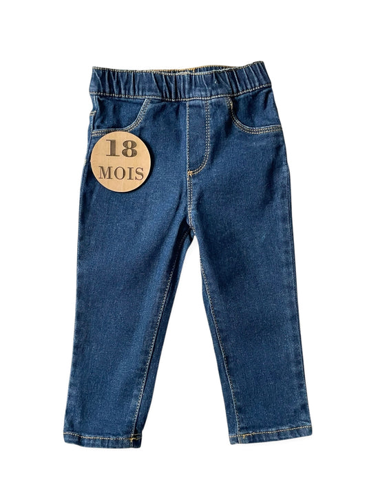 Jean taille élastique, foncé, TEX