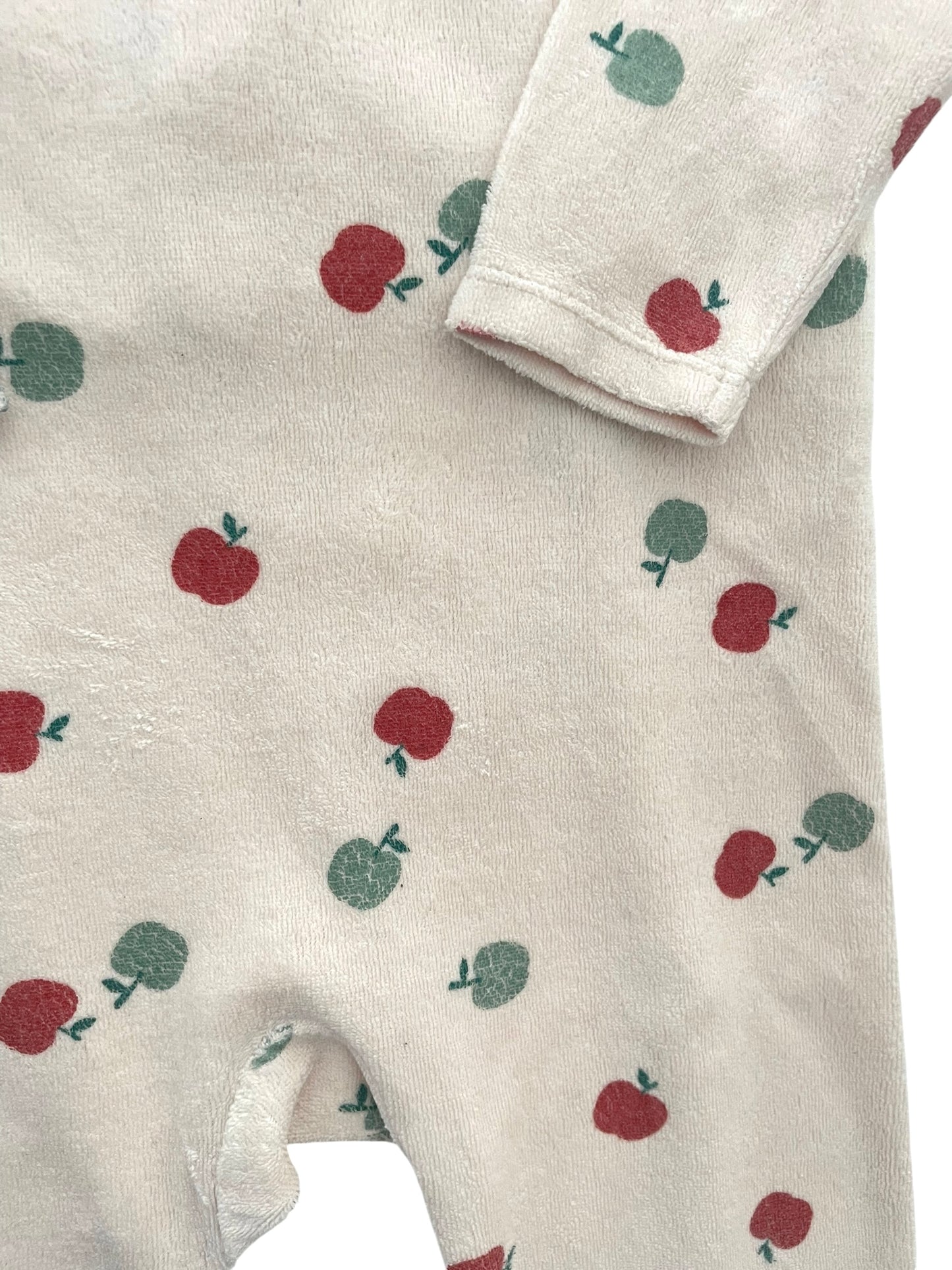 Pyjama velours, pommes, Gémo