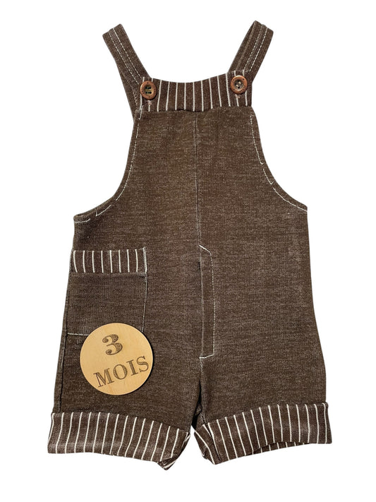 Salopette short, marron