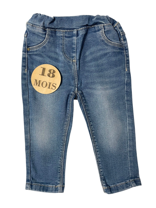 Jean bleu, taille élastique, TAO