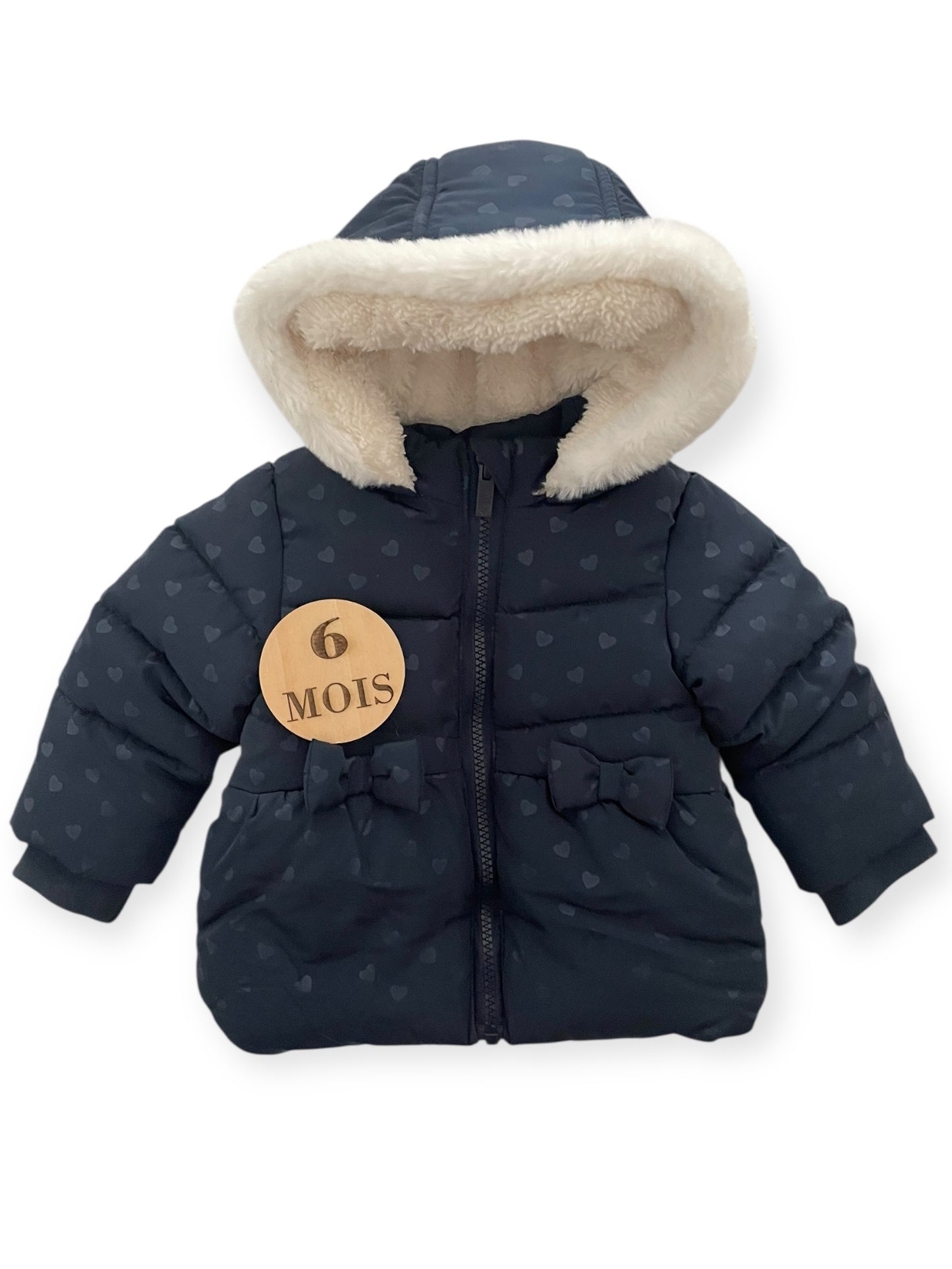 Doudoune bleu-marine, fourrée, Orchestra