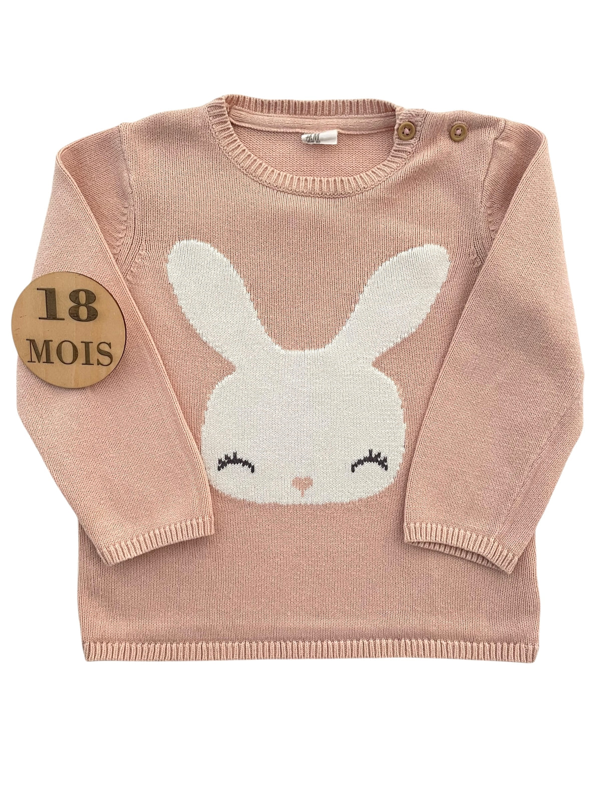 Pull fin rose, lapin, H&M
