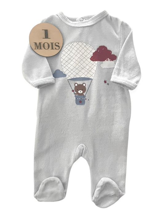 Pyjama velours, bleu-ciel, Bébé rêve