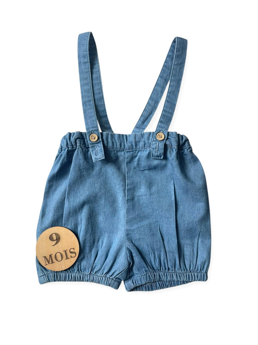 Short bleu, à bretelles, TAO