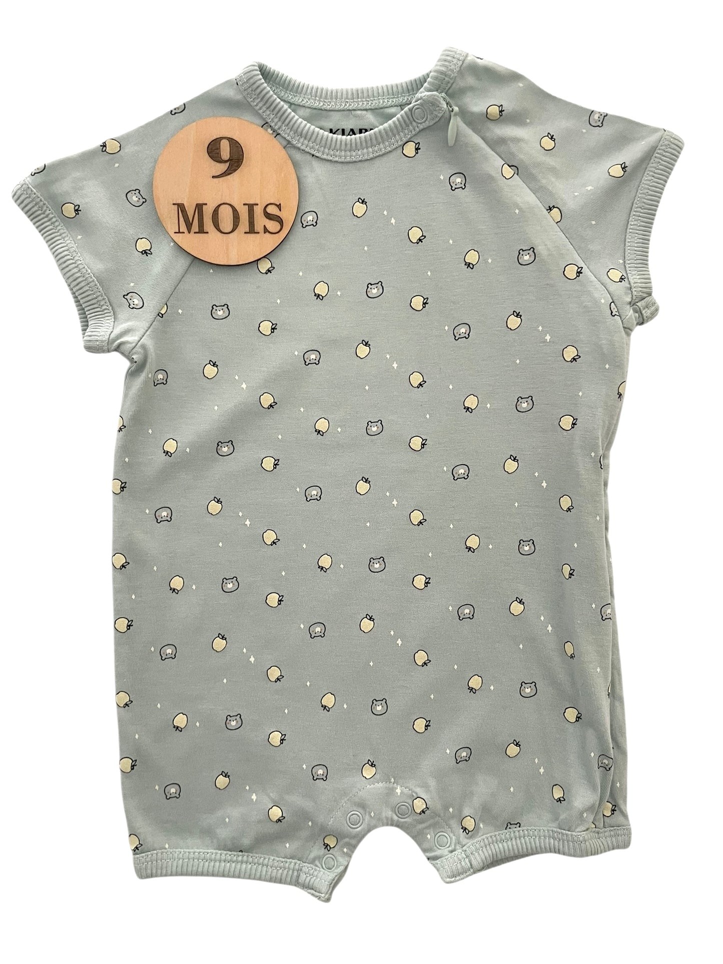 Combishort gris-vert, pommes, Kiabi