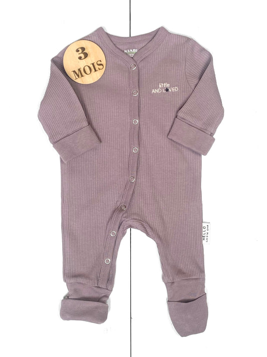 Pyjama côtelé, gris-violet, Kiabi