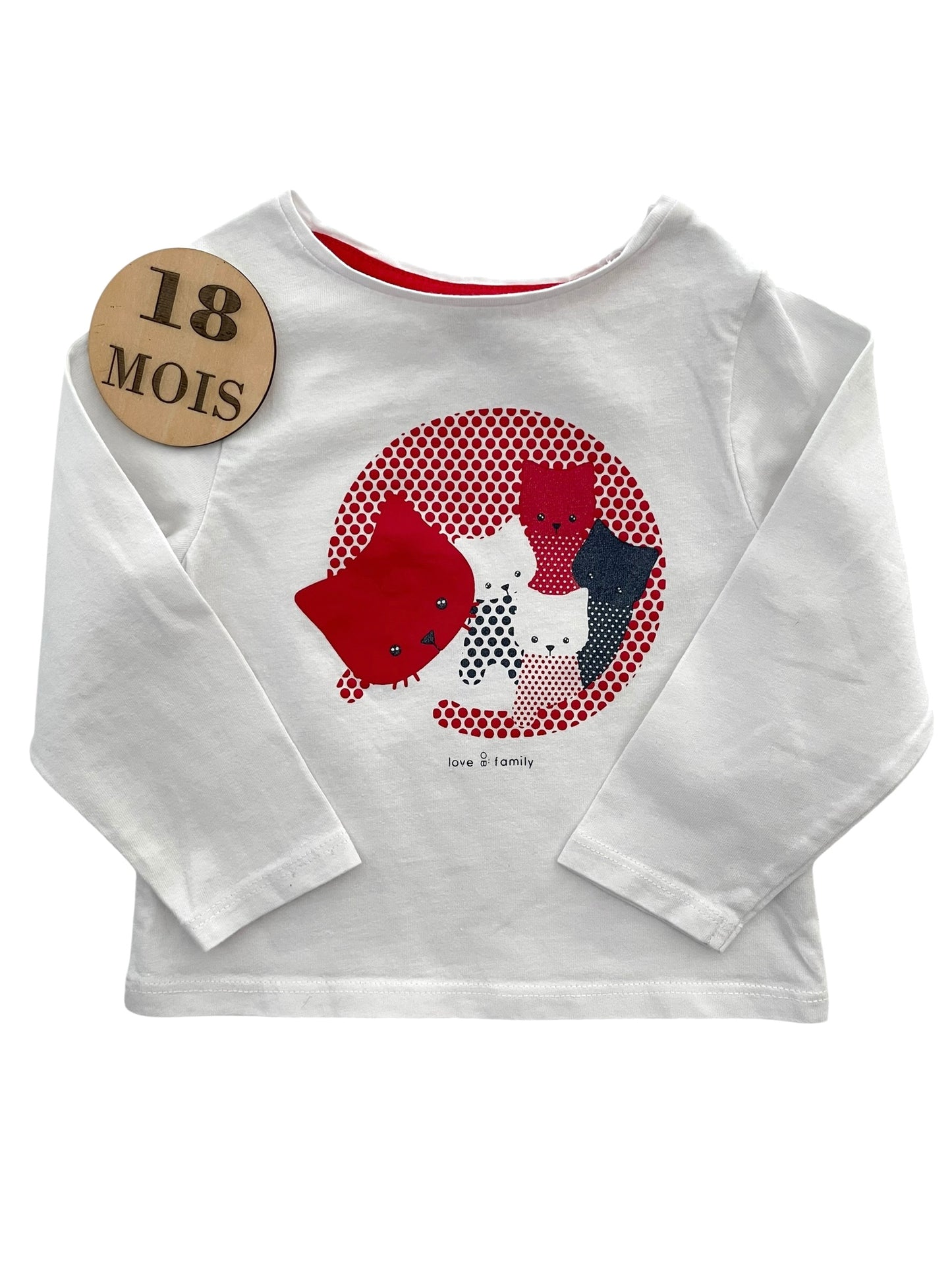 Tee-shirt blanc, chat, Obaïbi