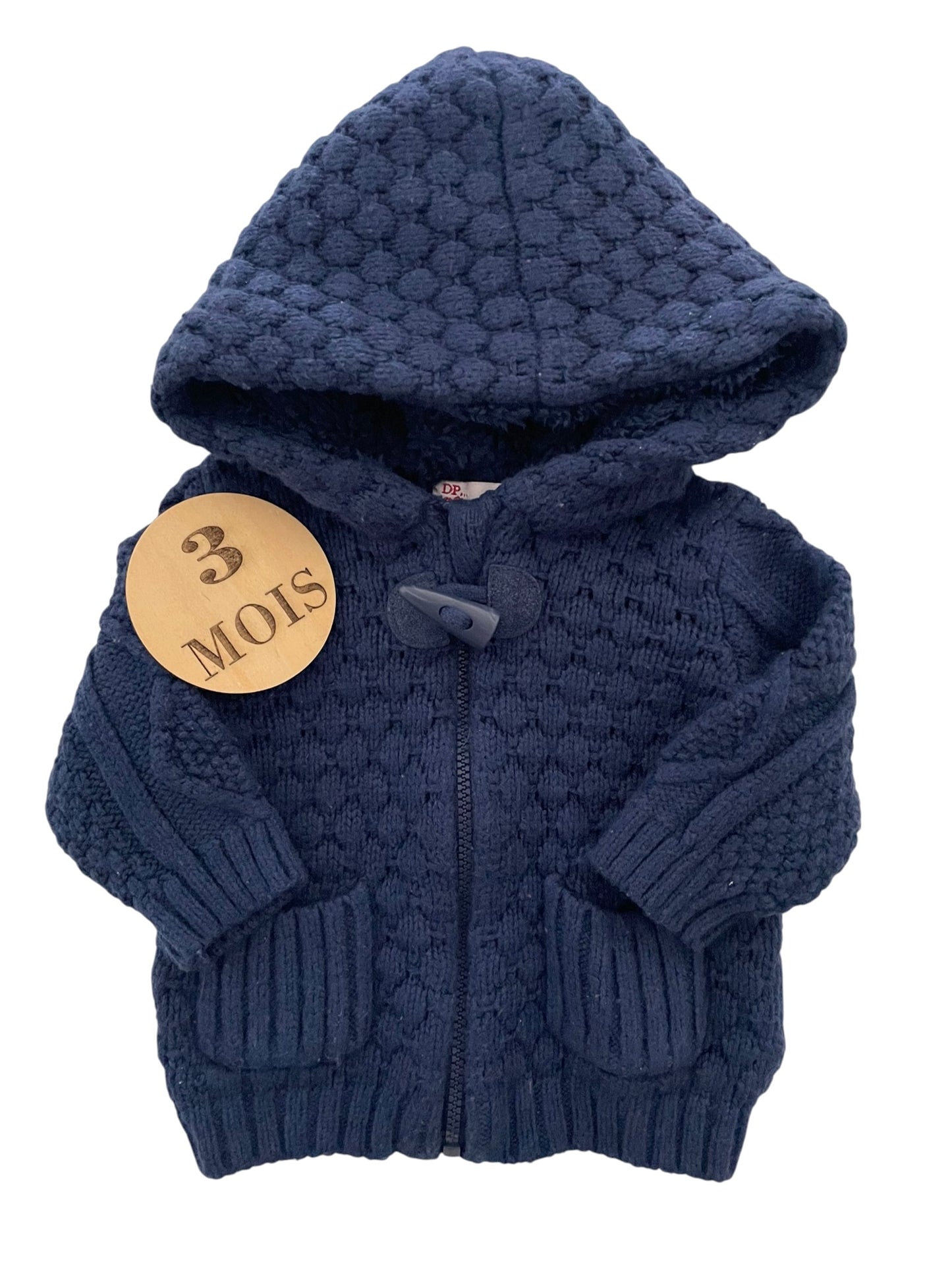 Gilet / veste en mailles, bleu-marine, DPAM