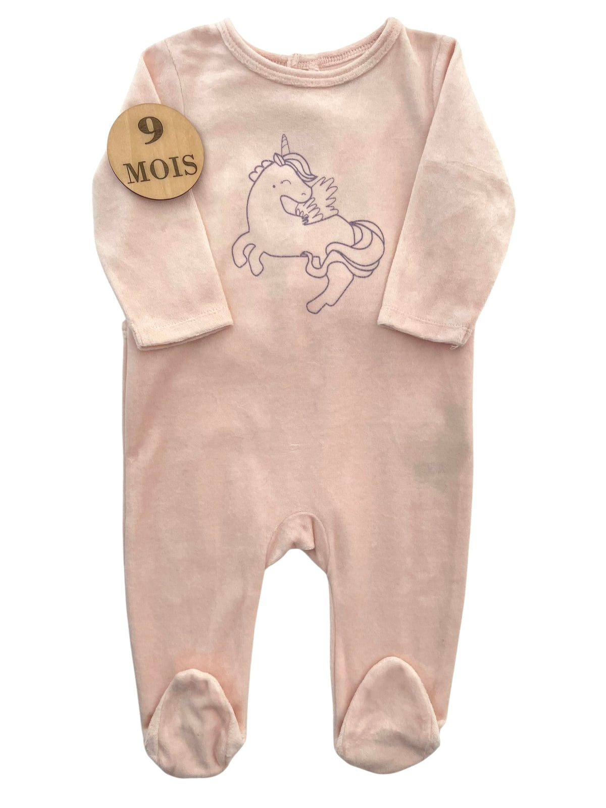 Pyjama velours rose, licorne, Gémo