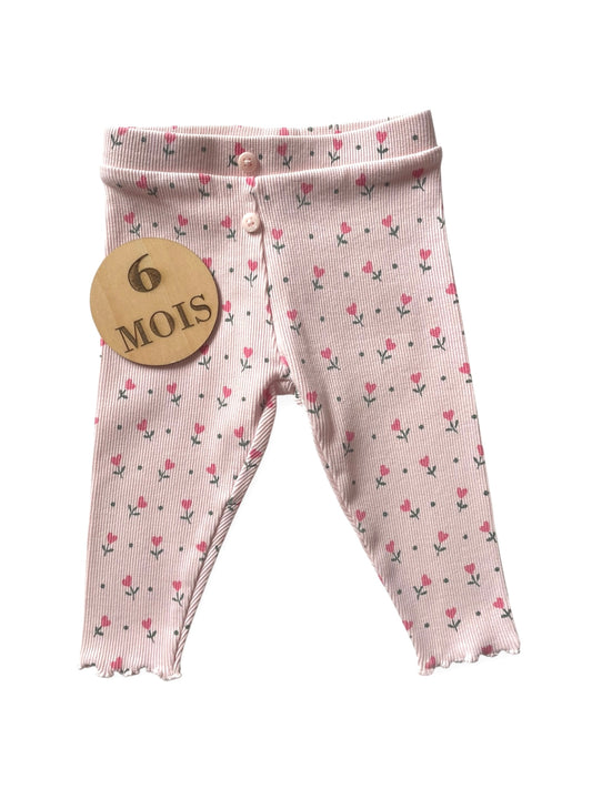 Legging côtelé, rose fleuri, TAO