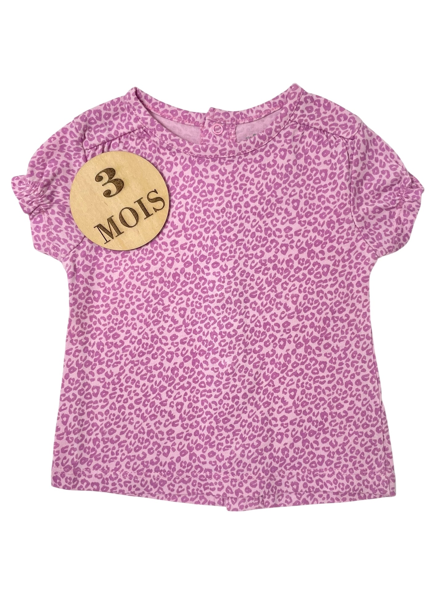 Tee-shirt, léopard, rose, Kitchoun