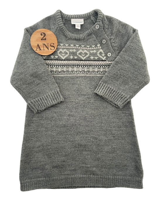 Robe en mailles, grise, Vertbaudet