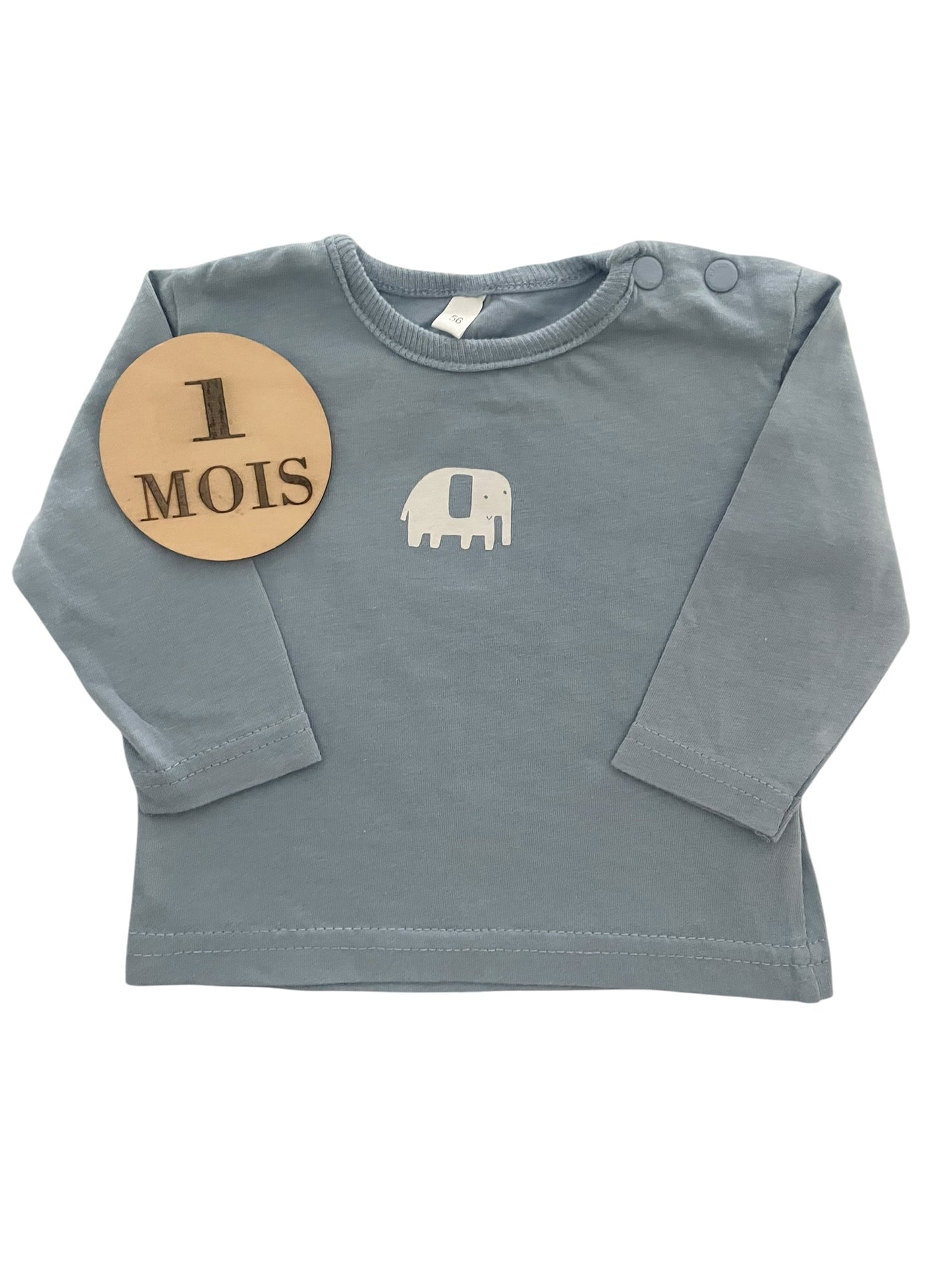 Tee-shirt bleu, éléphant