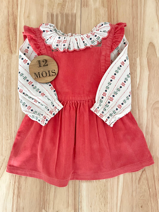 Ensemble robe velours côtelé et blouse, TAO