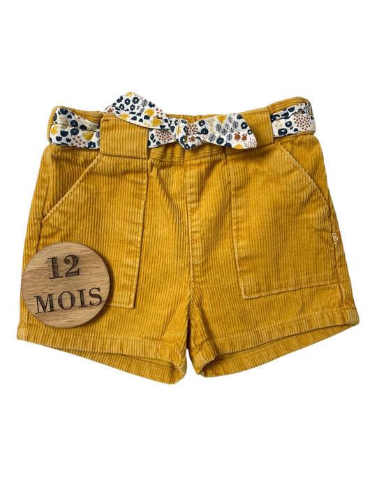 Short velours côtelé, jaune moutarde, Obaïbi