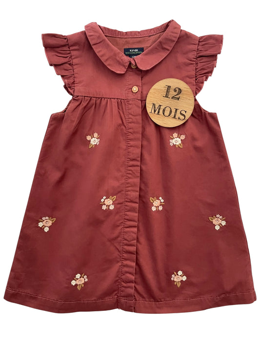 Robe à col, bordeaux/ rose foncé, Kiabi