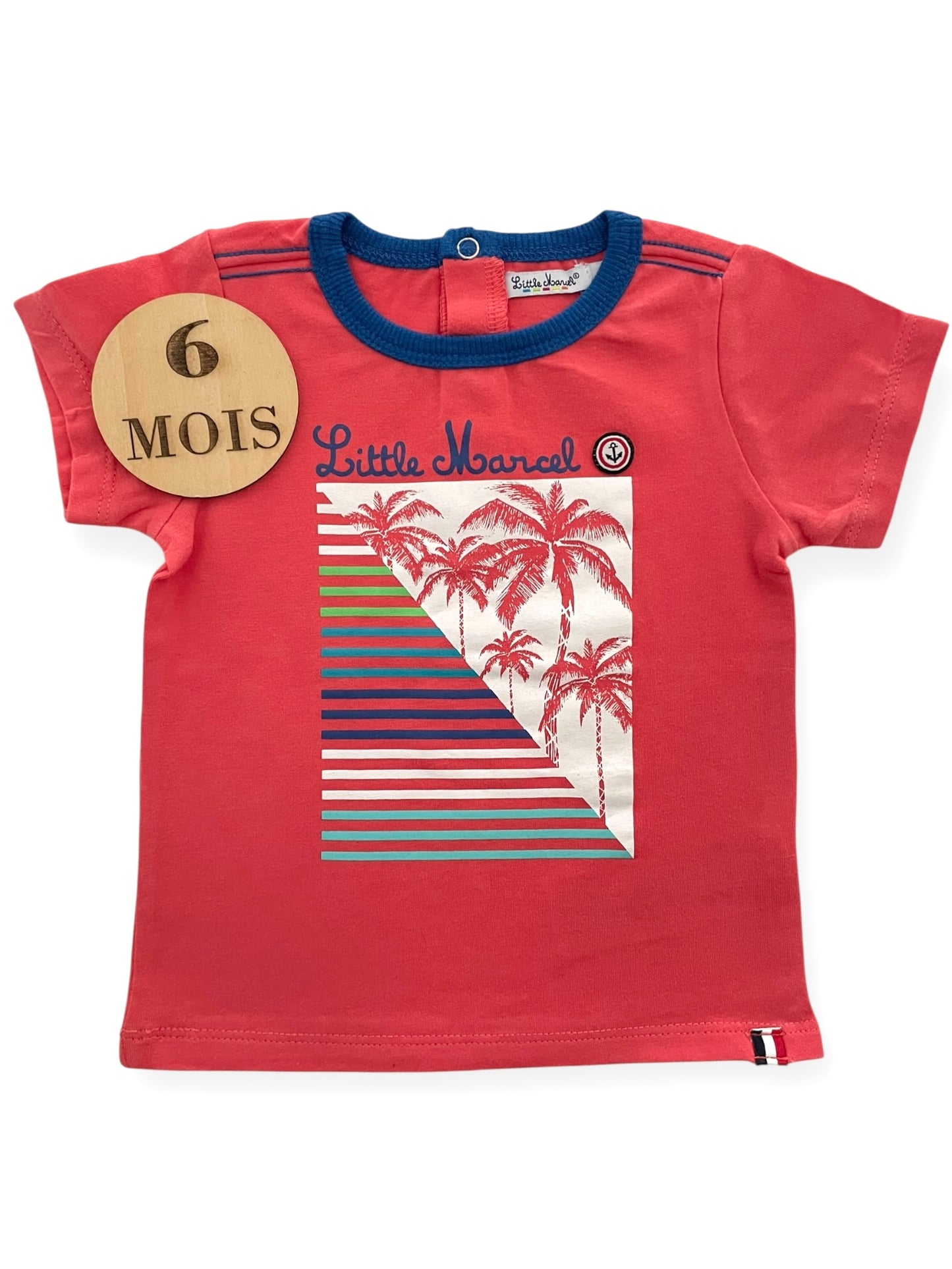 Tee-shirt rouge corail, Little Marcel