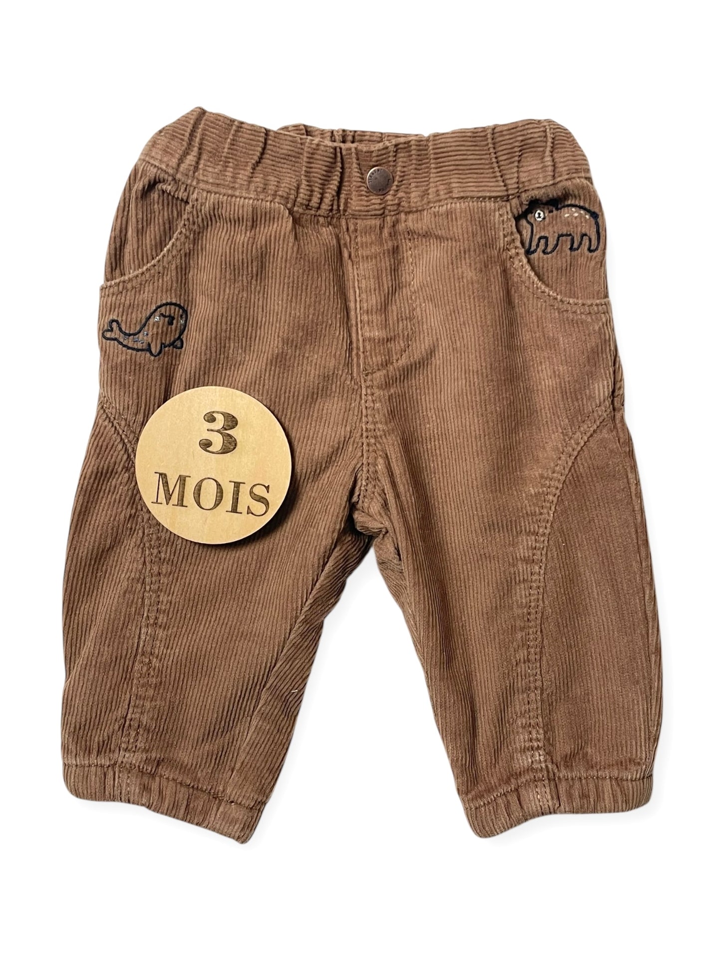 Pantalon velours, doublé, marron, Sergent Major