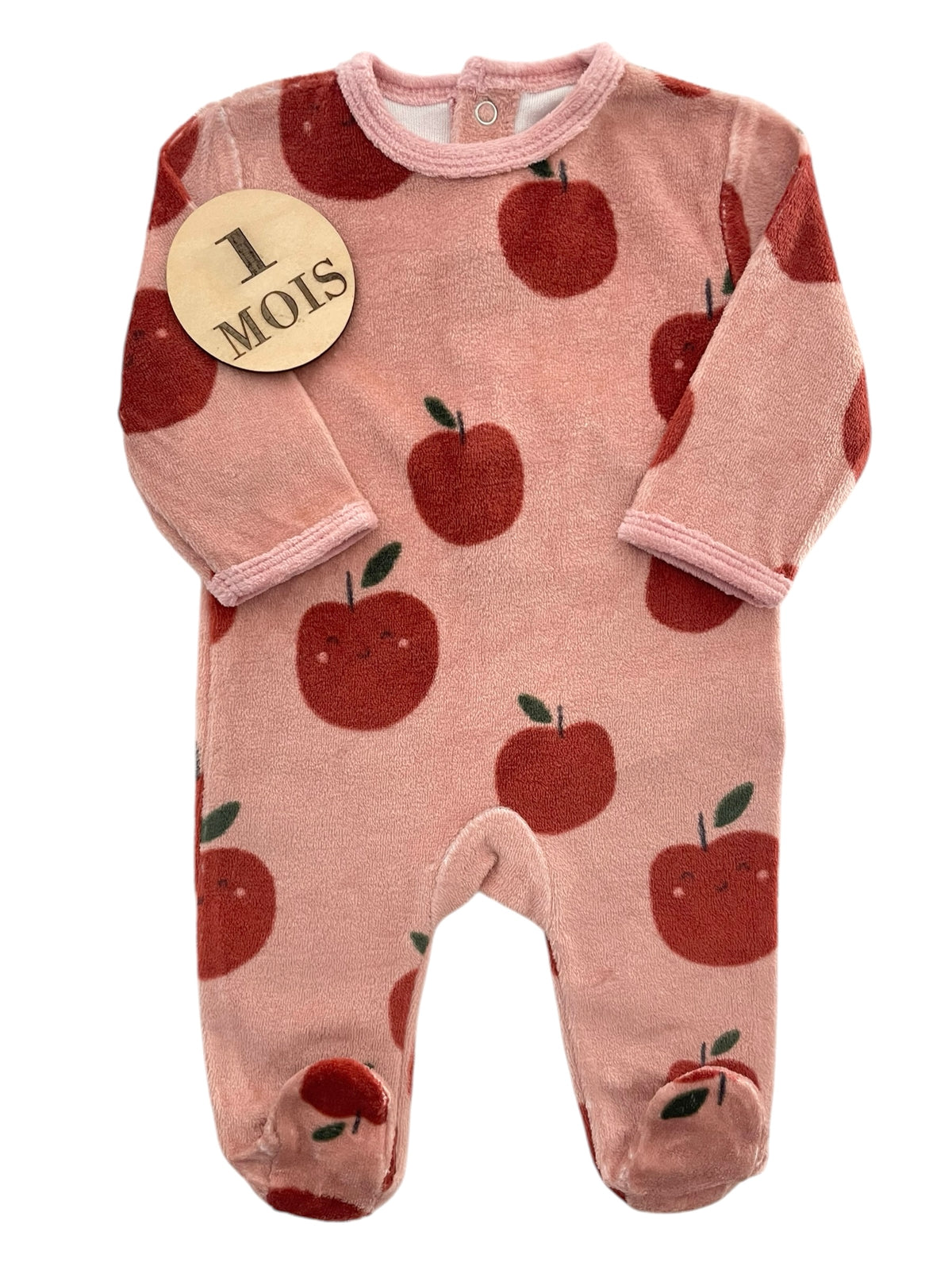 Pyjama velours rose pommes, Kiabi