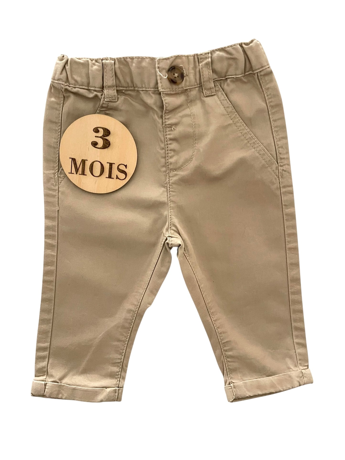 Pantalon en toile, crème, Kiabi