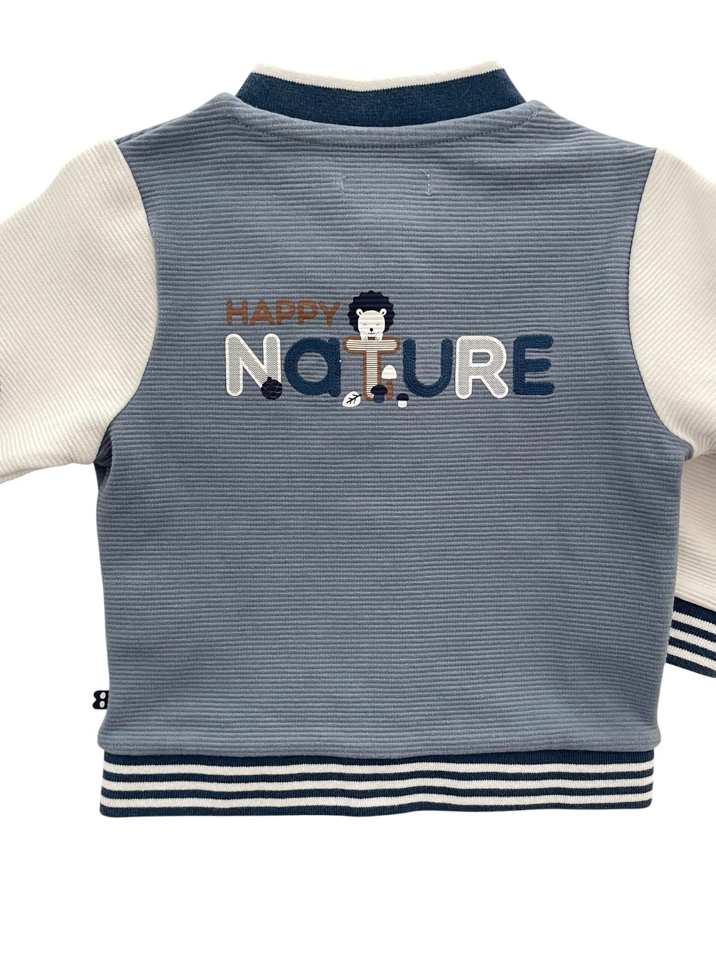 Gilet / veste, écrue et bleue, Obaïbi