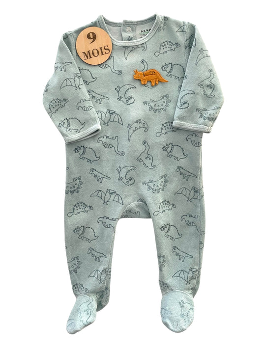 Pyjama velours turquoise, Dino, Kiabi