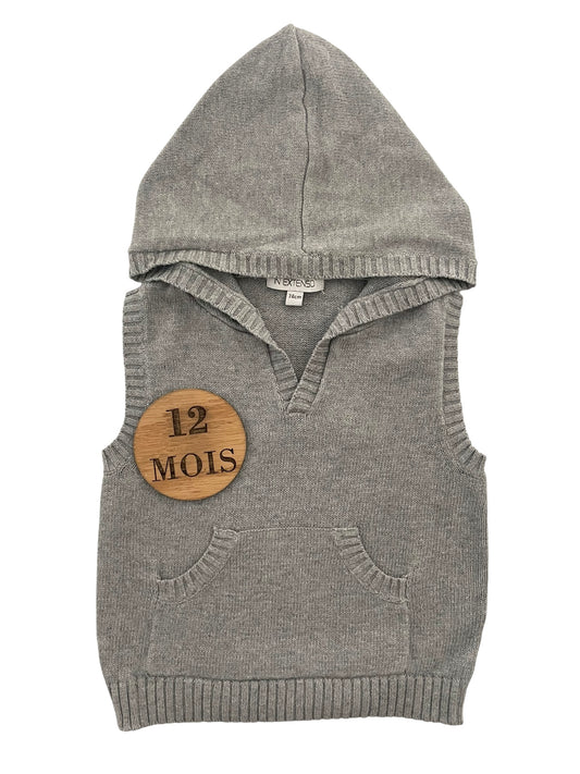 Pull sans manche, à capuche, gris, Kimbaloo