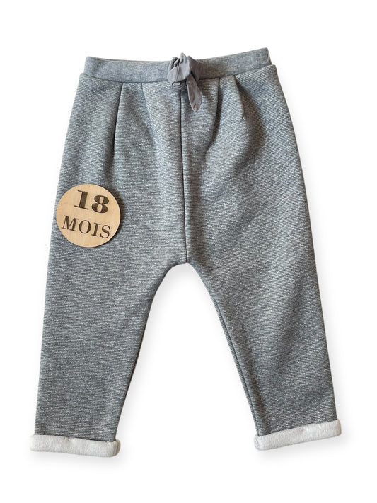 Jogging gris, doublé polaire, Kiabi