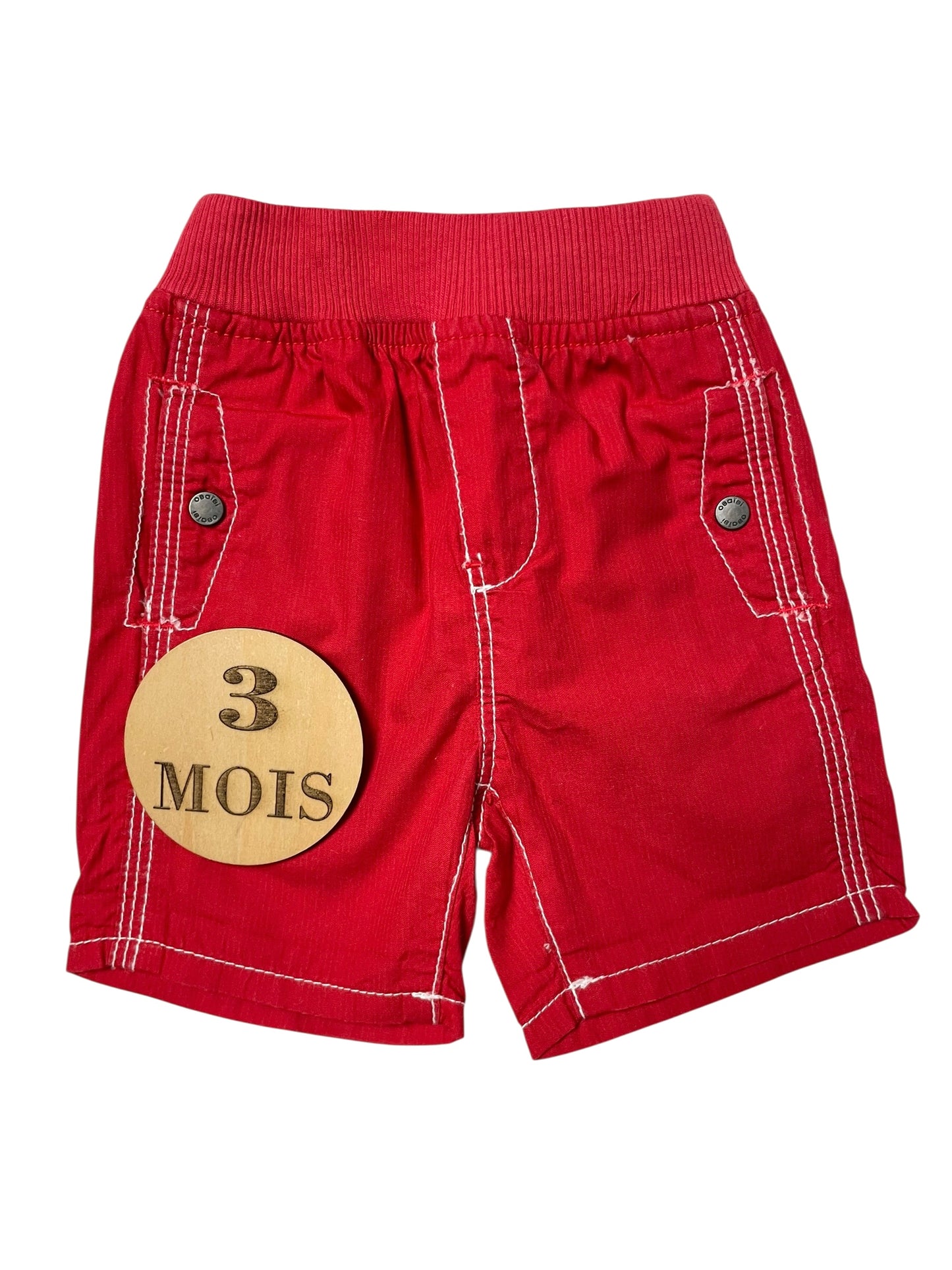 Short en toile, rouge, Obaïbi