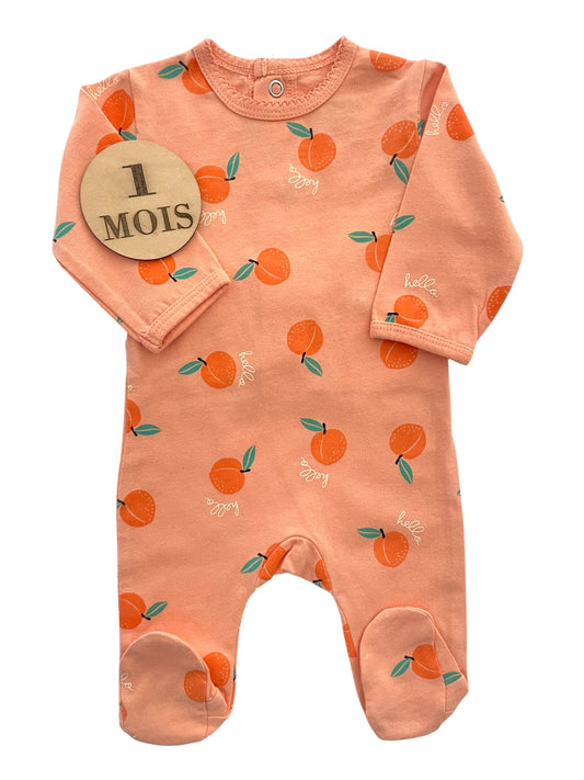 Pyjama coton, pêches, Kiabi