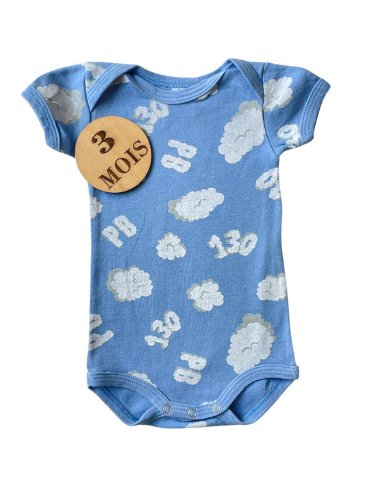 Body bleu, nuage, Petit Bateau