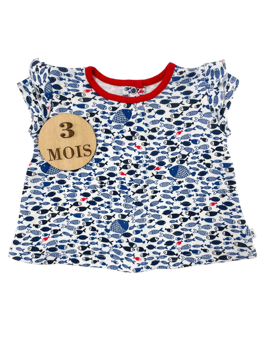 Tee-shirt, poissons, Absorba