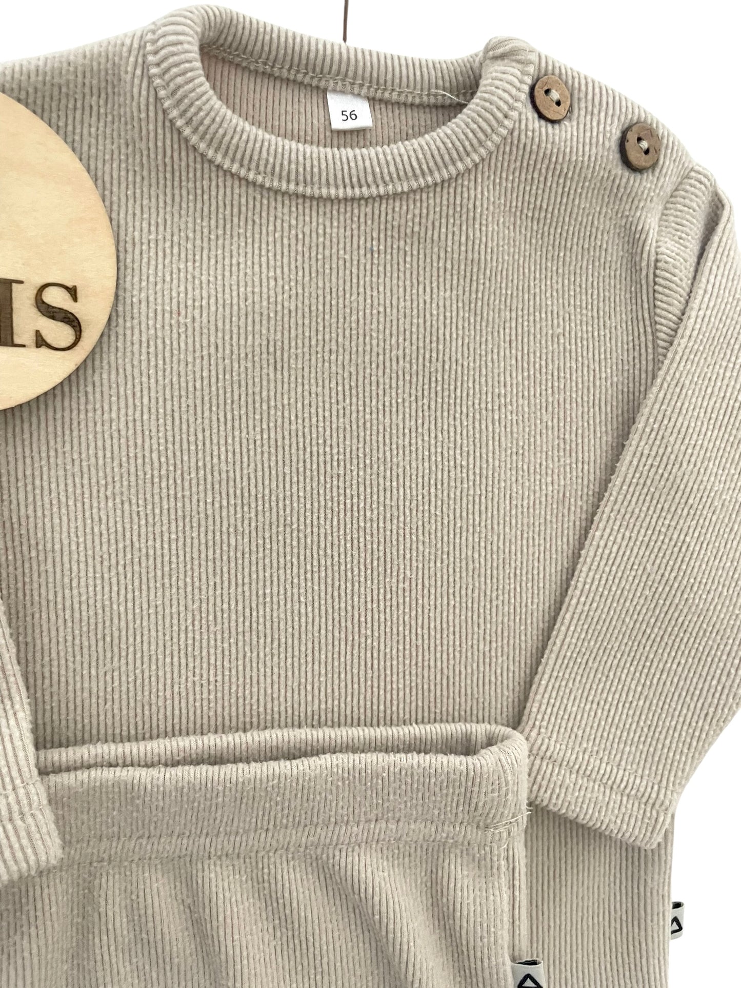 Ensemble tout doux, gris/beige, uni
