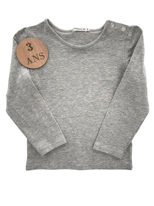 Tee-shirt gris, pailleté, Lulu Castagnette
