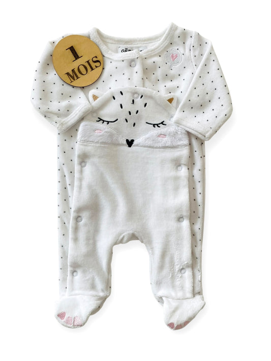 Pyjama velours, blanc, Gémo