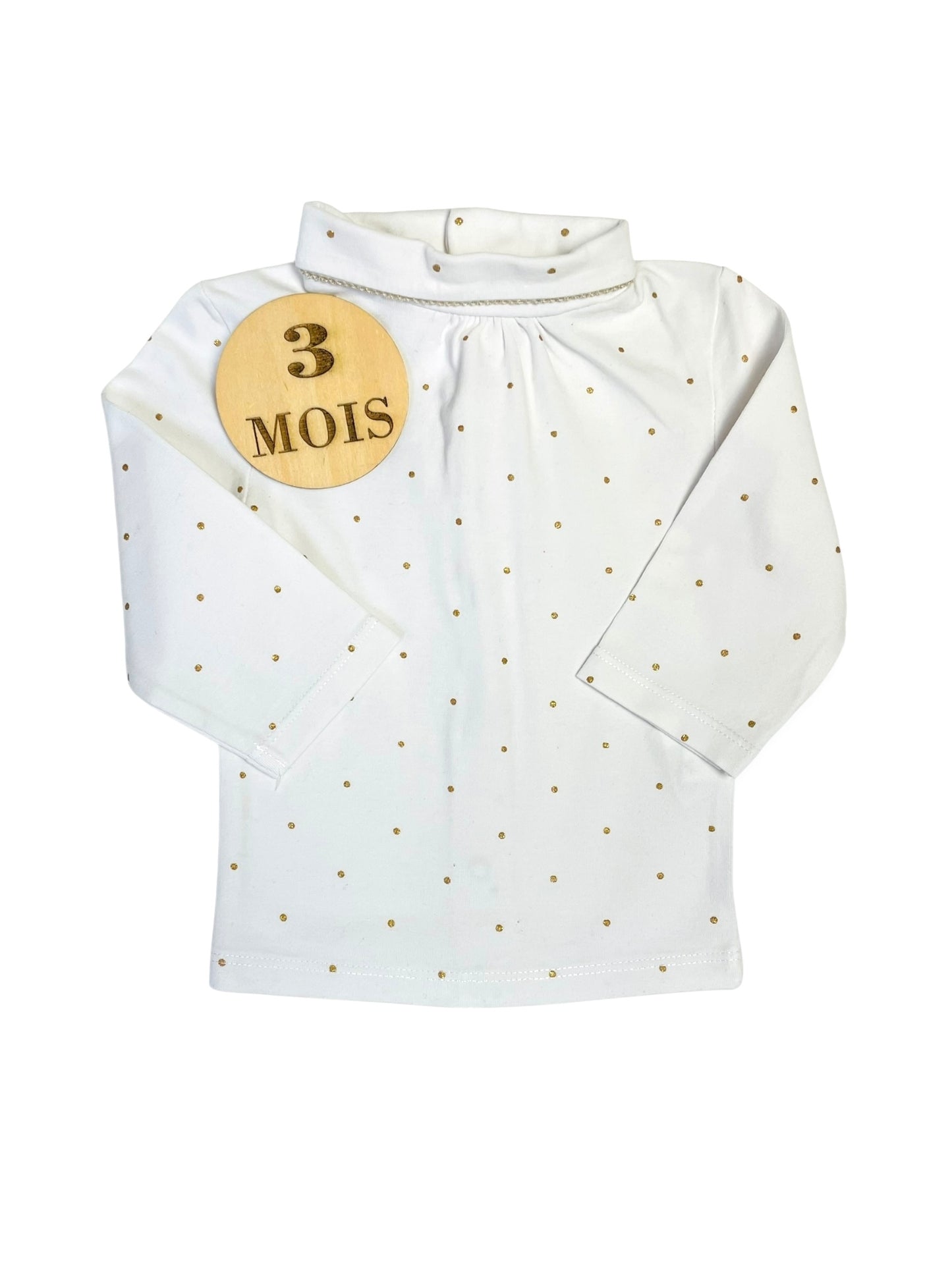 Sous-pull blanc à pois, Kiabi