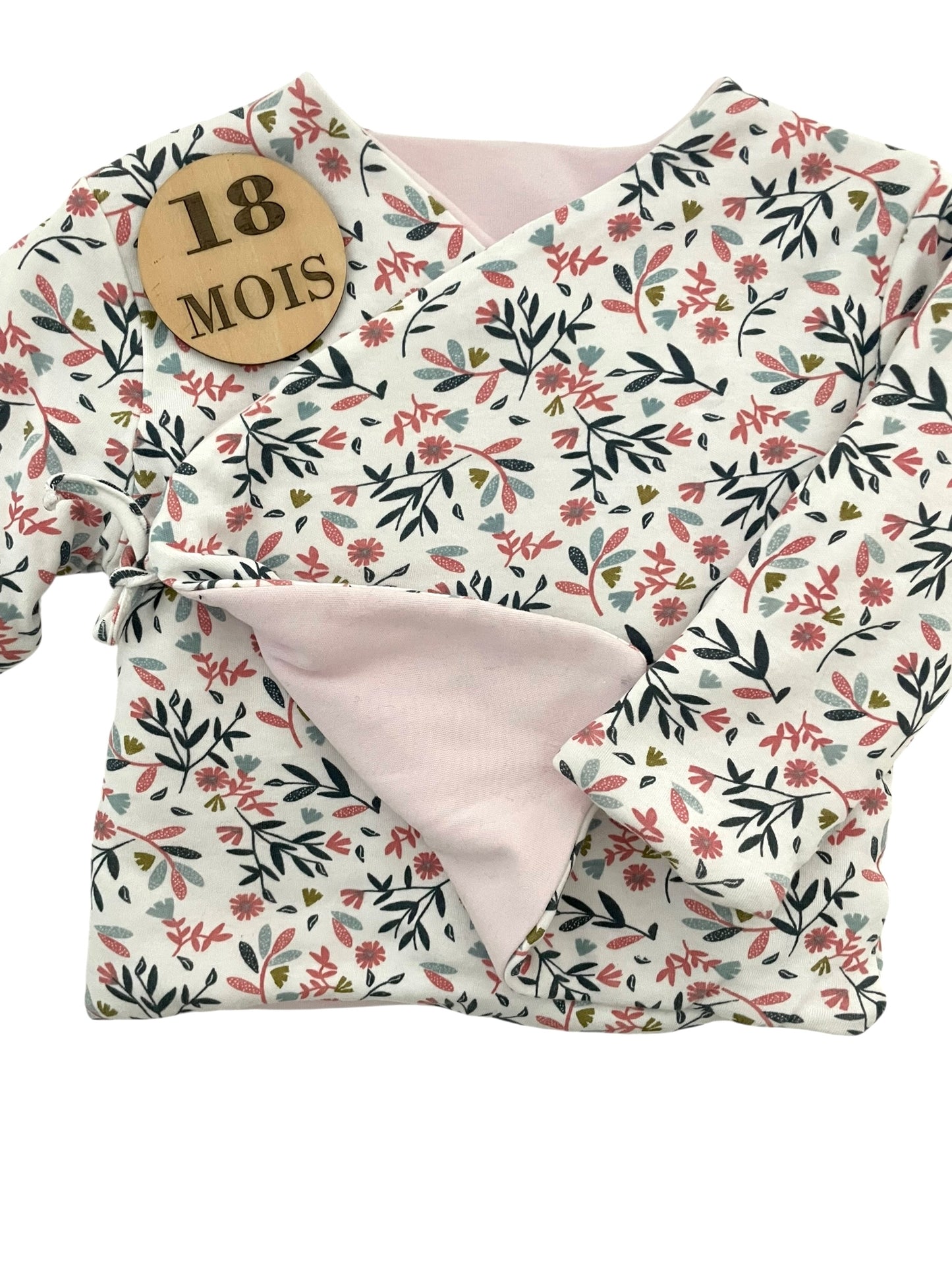 Gilet épais cache-cœur, fleuri, Gémo